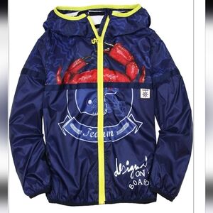 Navy Blue Kids Jacket with Red Crab Design Desigual Windbreaker Jacket Andrew